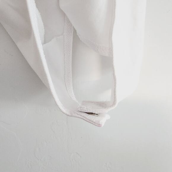 Zara White Asymmetric Ruffle Eyelet Embroidered Neckline Bodysuit Top Size Small - Picture 6 of 8